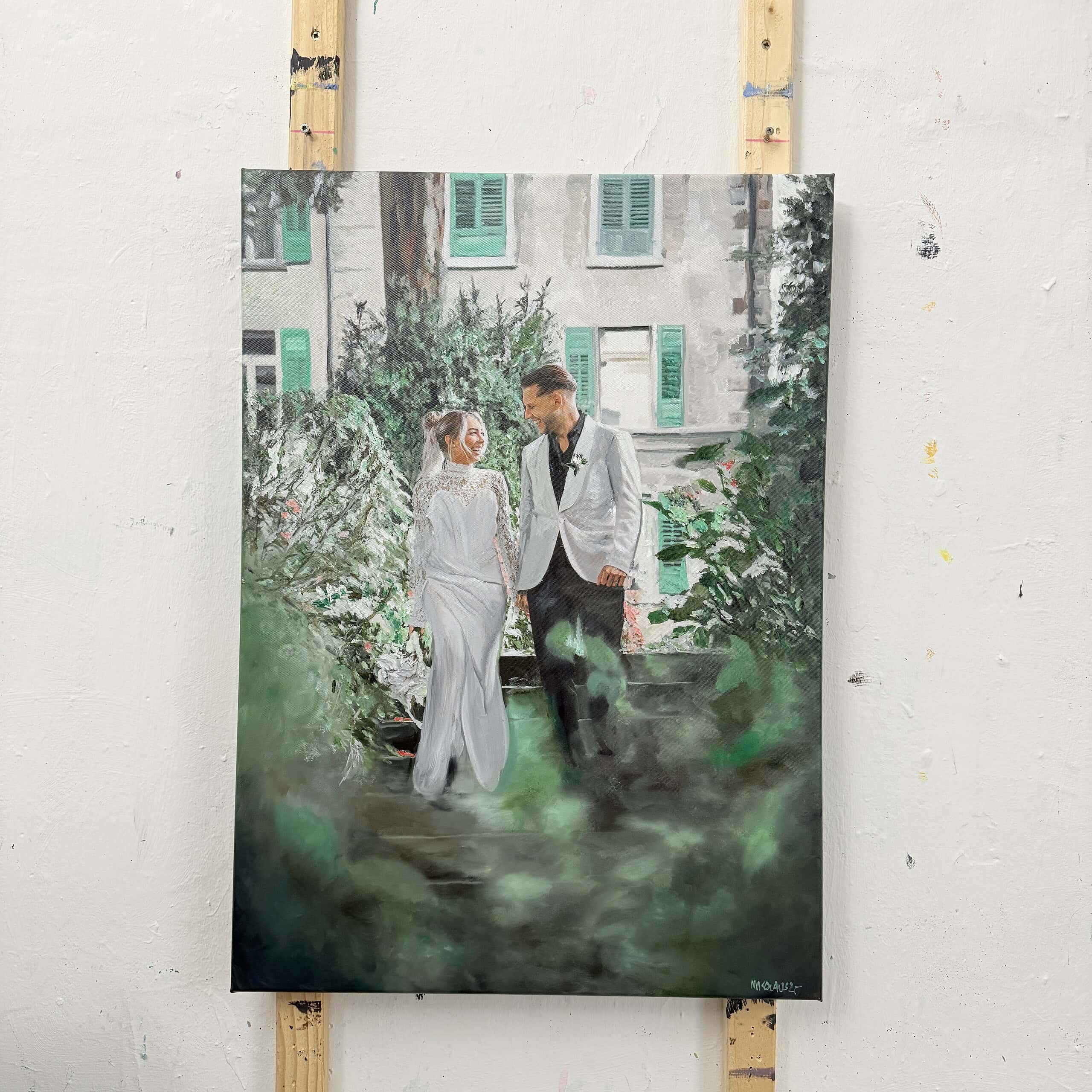 Auftragsmalerei Basel Hochzeit Porträt Brautpaar