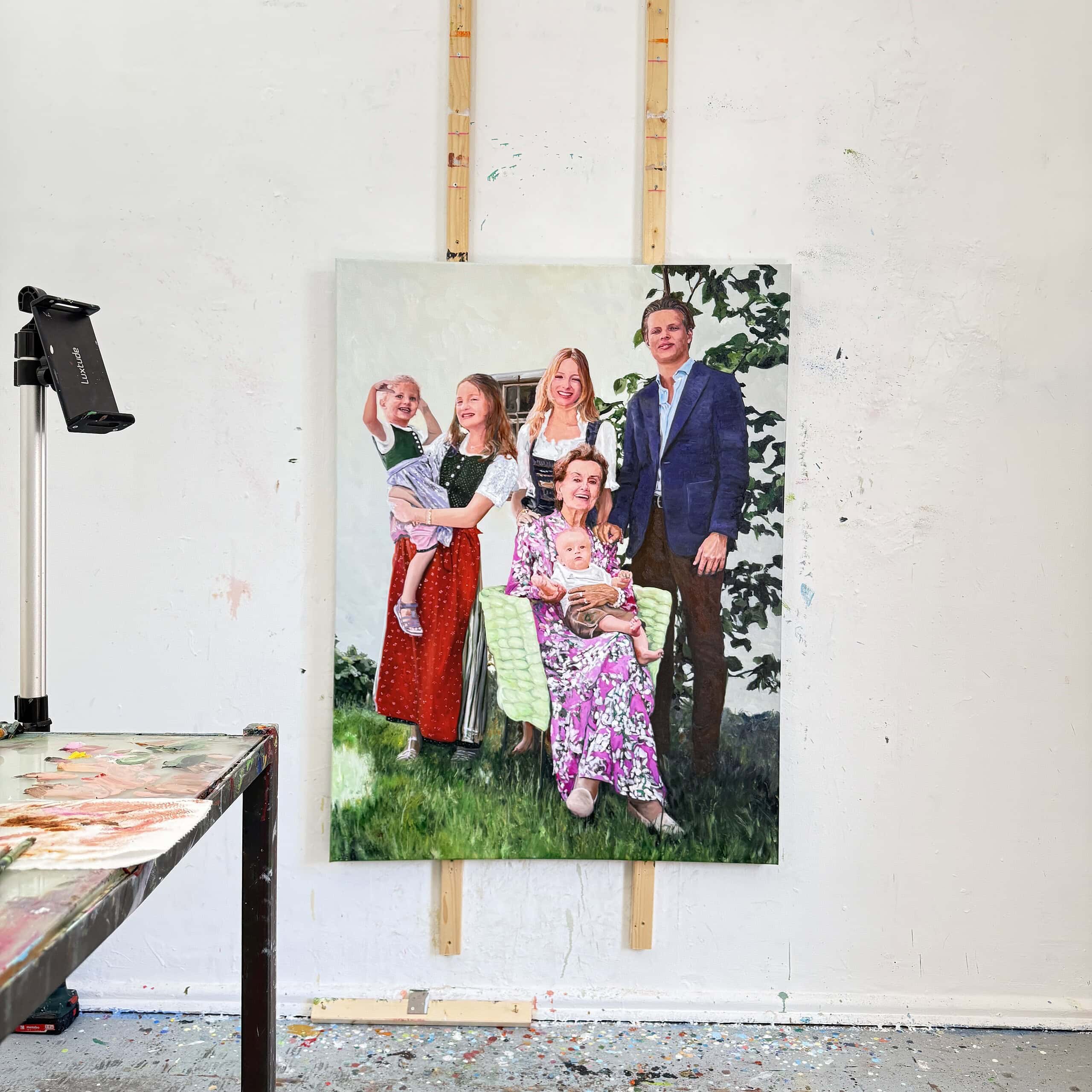 auftragsmalerei portrait familie